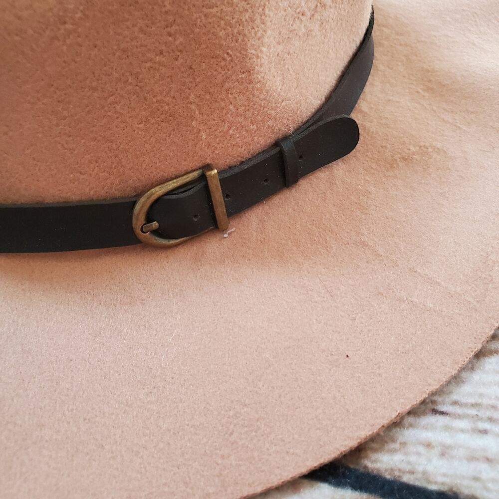 NWT Vintage 90s Y2K Tan Felt Wool Blend Fedora Floppy Hat Womens One Size - Picture 4 of 6